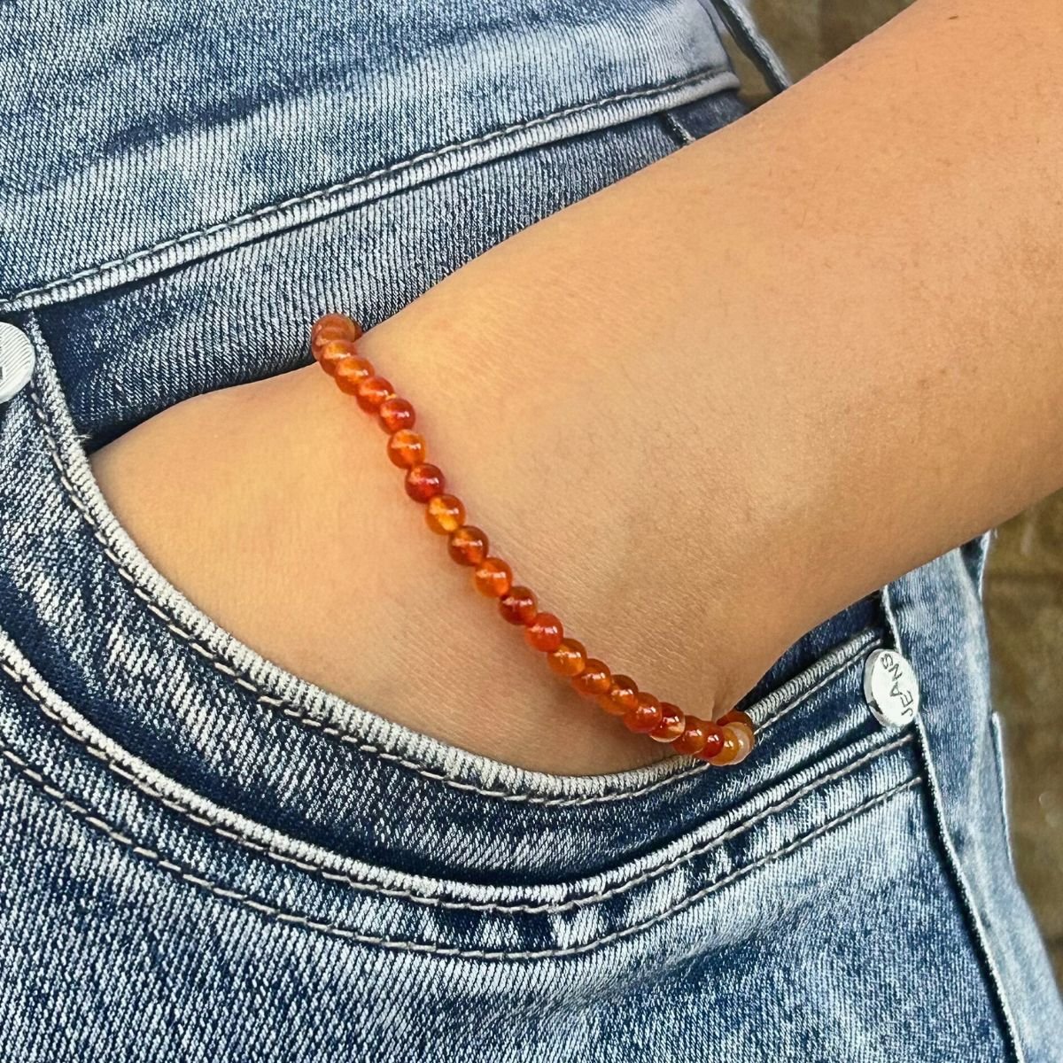 Bracelet 4mm - Cornaline