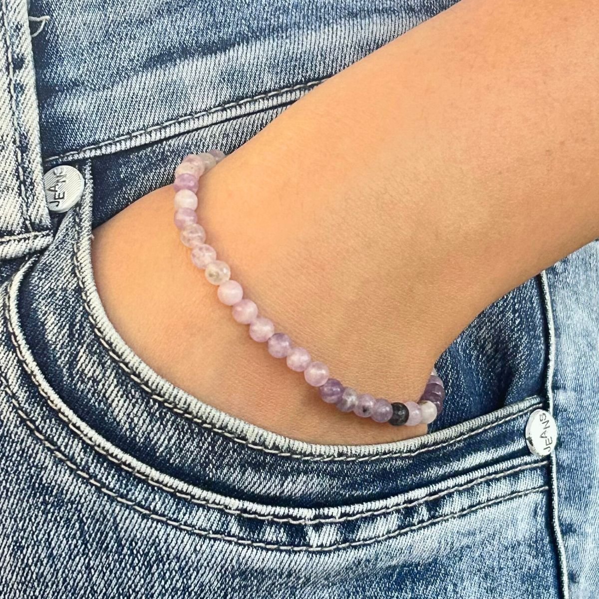Bracelet 4mm - Lépidolite