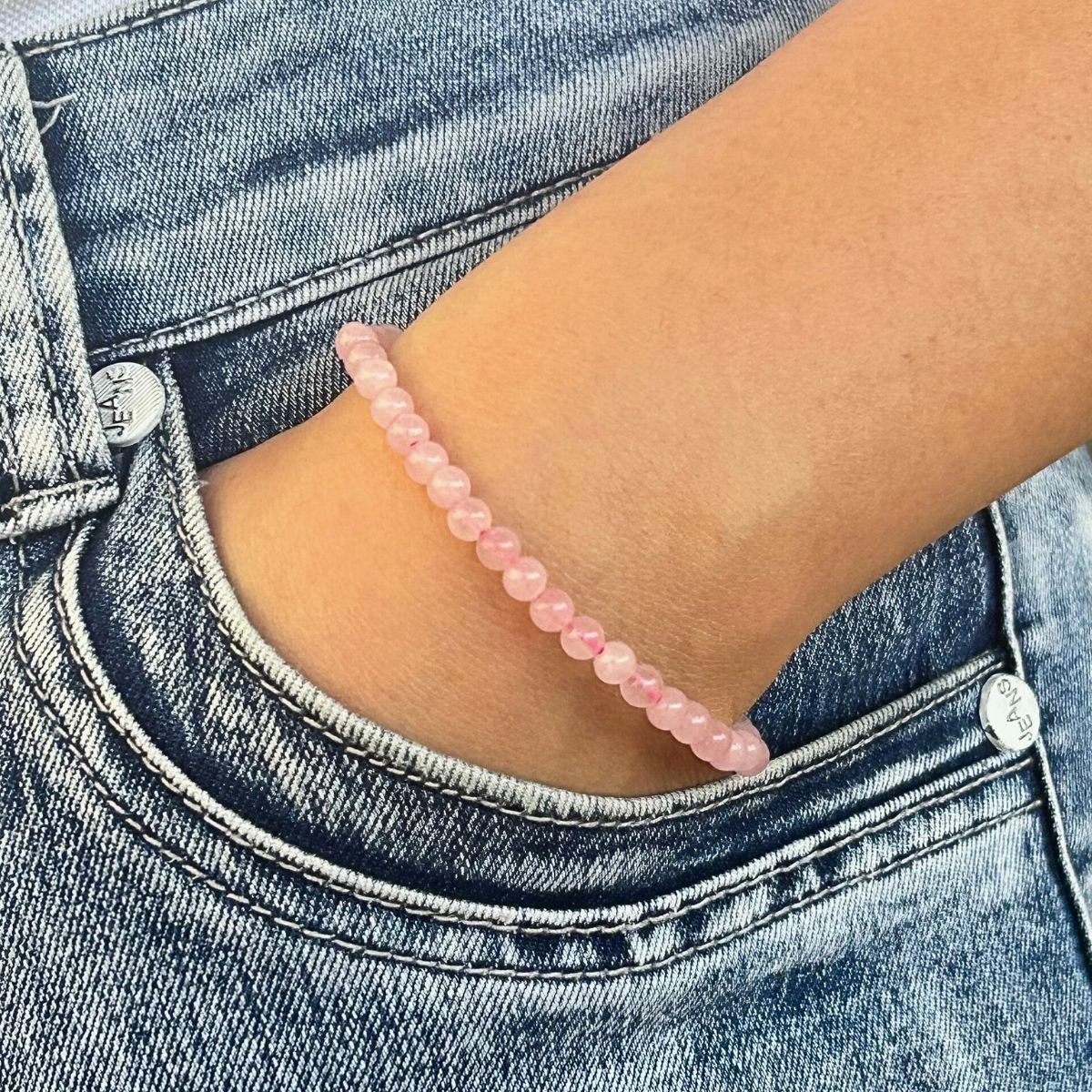 Bracelet 4mm - Quartz Rose