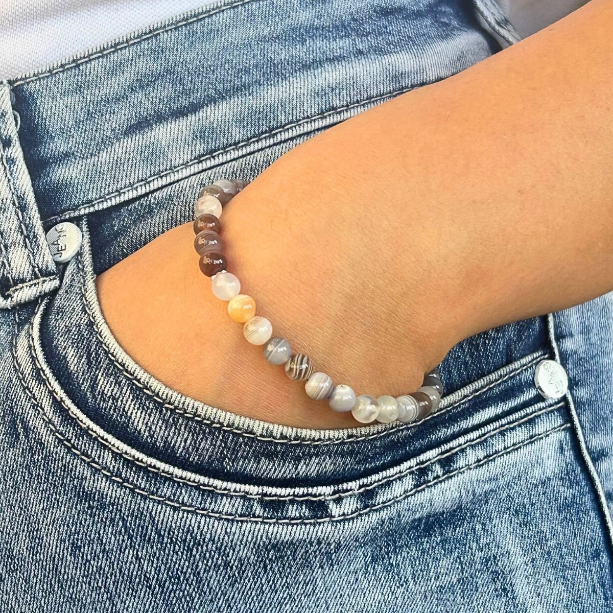 Bracelet 6mm - Agate Botswana AA