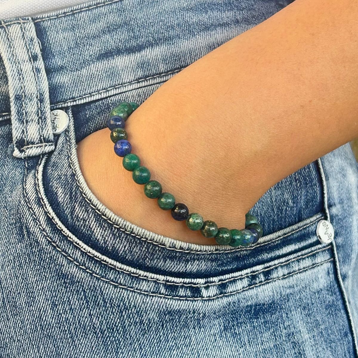 Bracelet 6mm - Azurite & Malachite