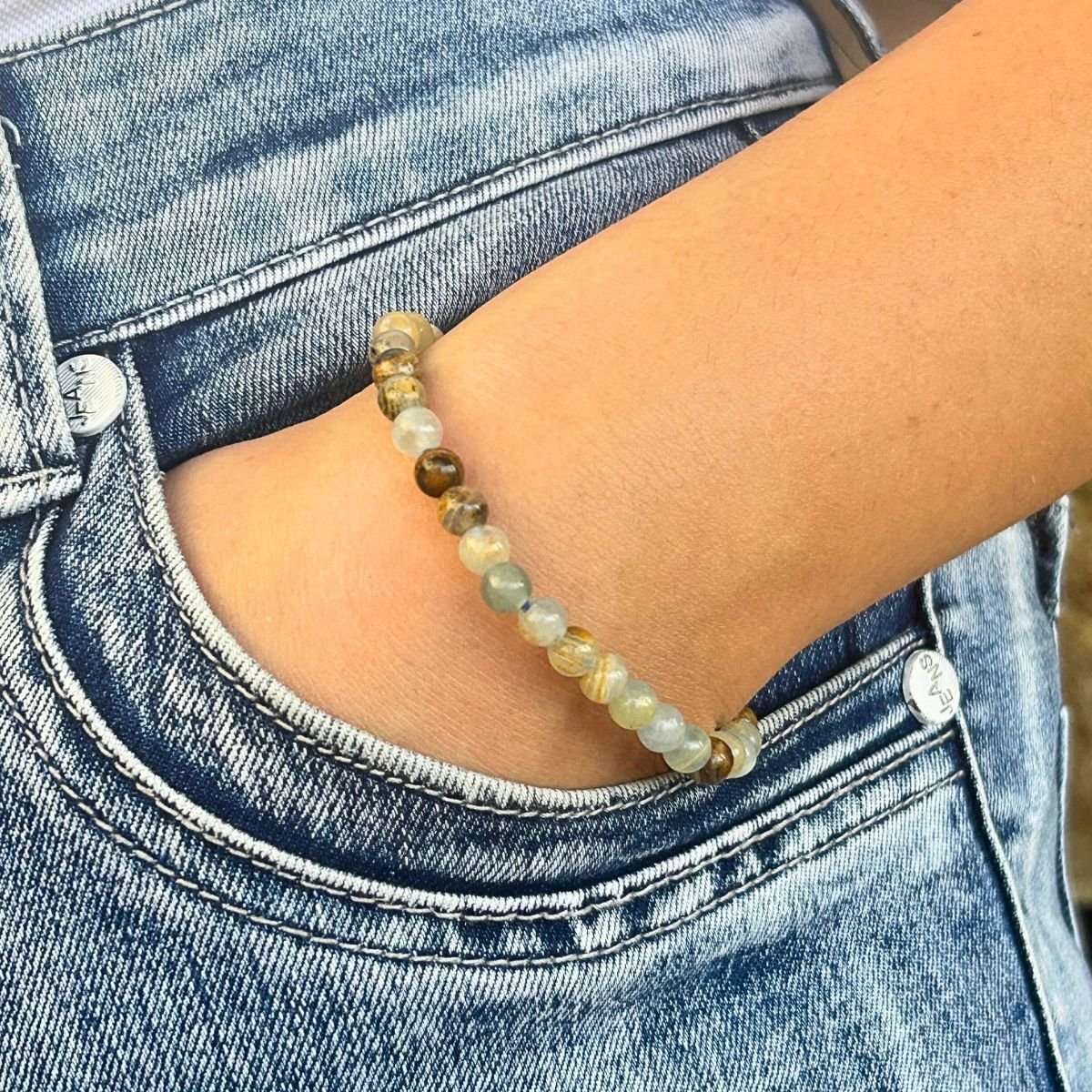 Bracelet 6mm - Calcite Bleue Mix AA