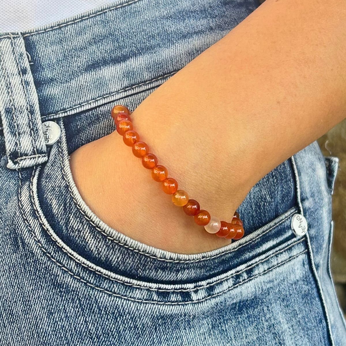 Bracelet 6mm - Cornaline