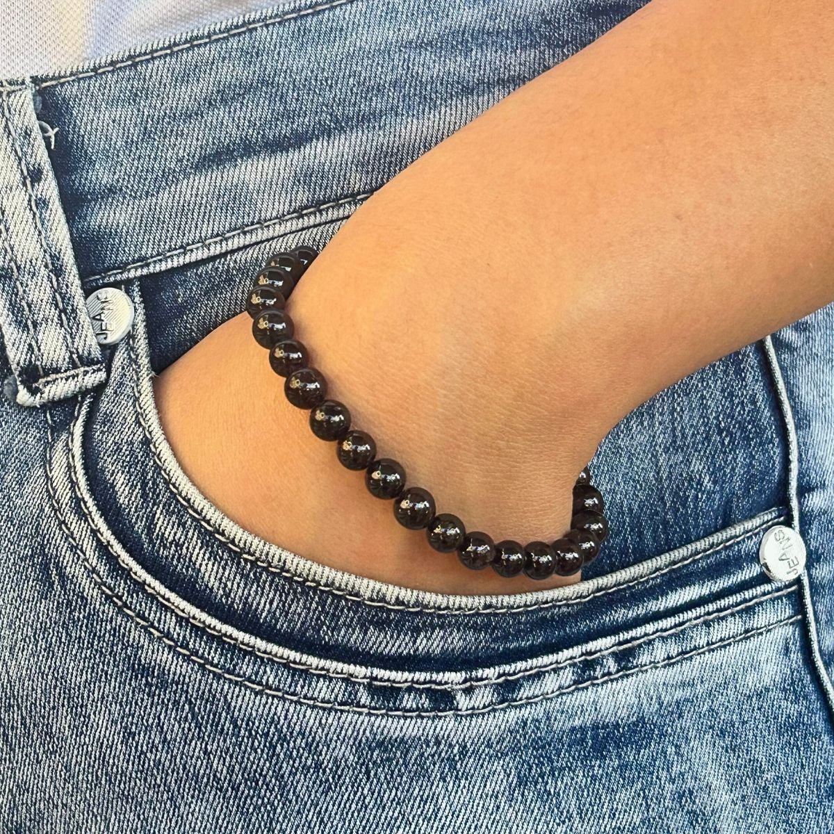 Bracelet 6mm - Grenat Rouge