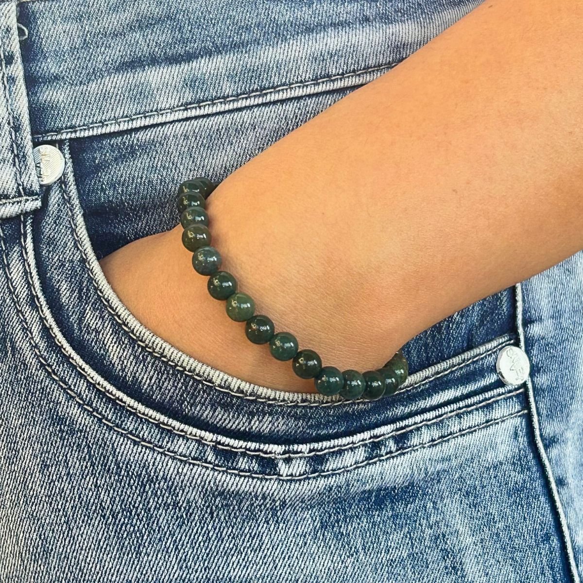 Bracelet 6mm - Jaspe Héliotrope