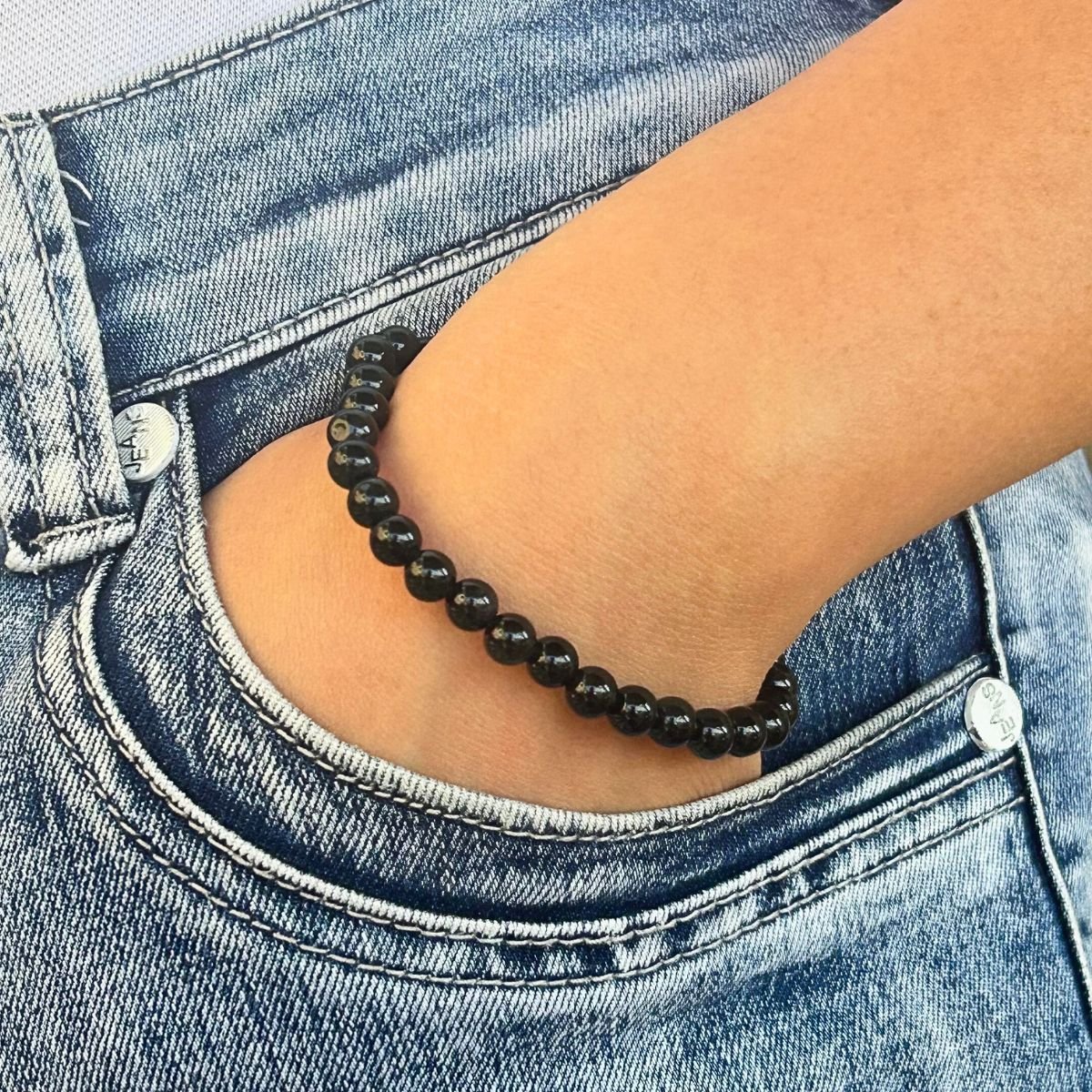 Bracelet 6mm - Obsidienne Œil Céleste