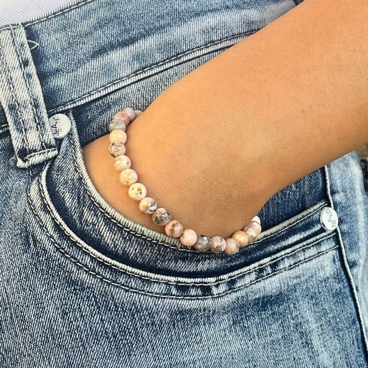 Bracelet 6mm - Opale Rose