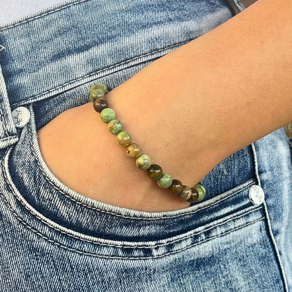 Bracelet 6mm - Opale Verte