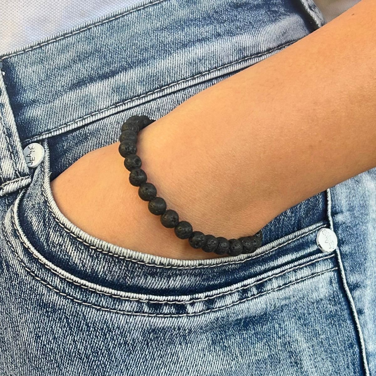 Bracelet 6mm - Pierre de Lave