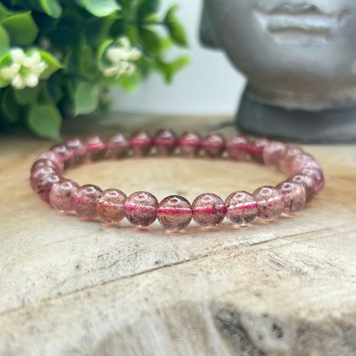 Bracelet 6mm - Quartz Fraise Hématoide
