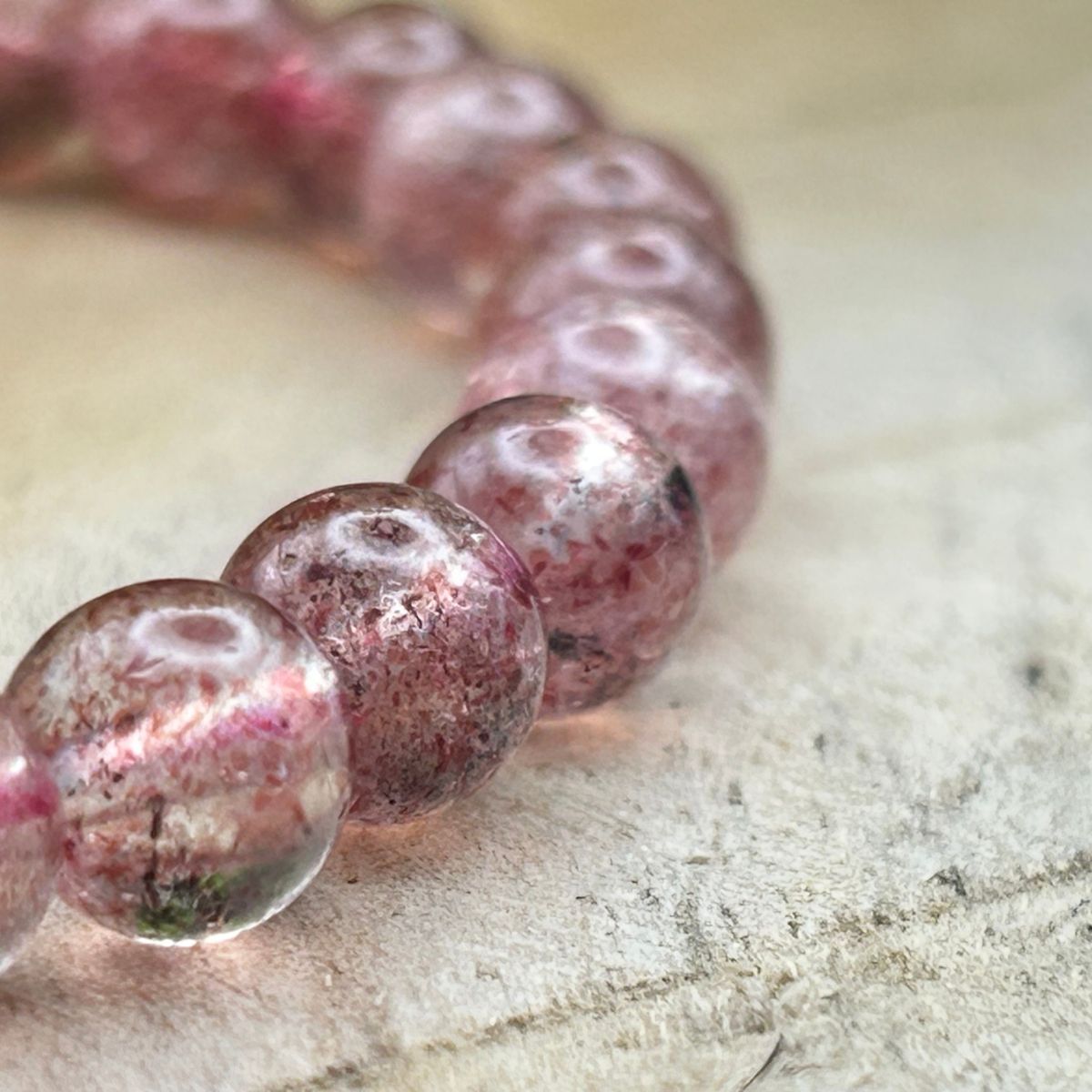 Bracelet 6mm - Quartz Fraise Hématoide