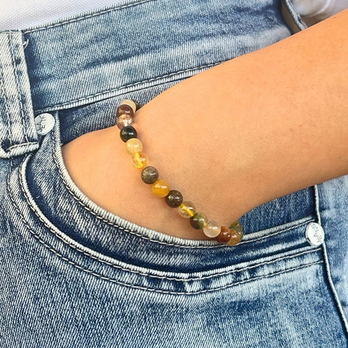 Bracelet 6mm - Quartz Rutile Multicolore