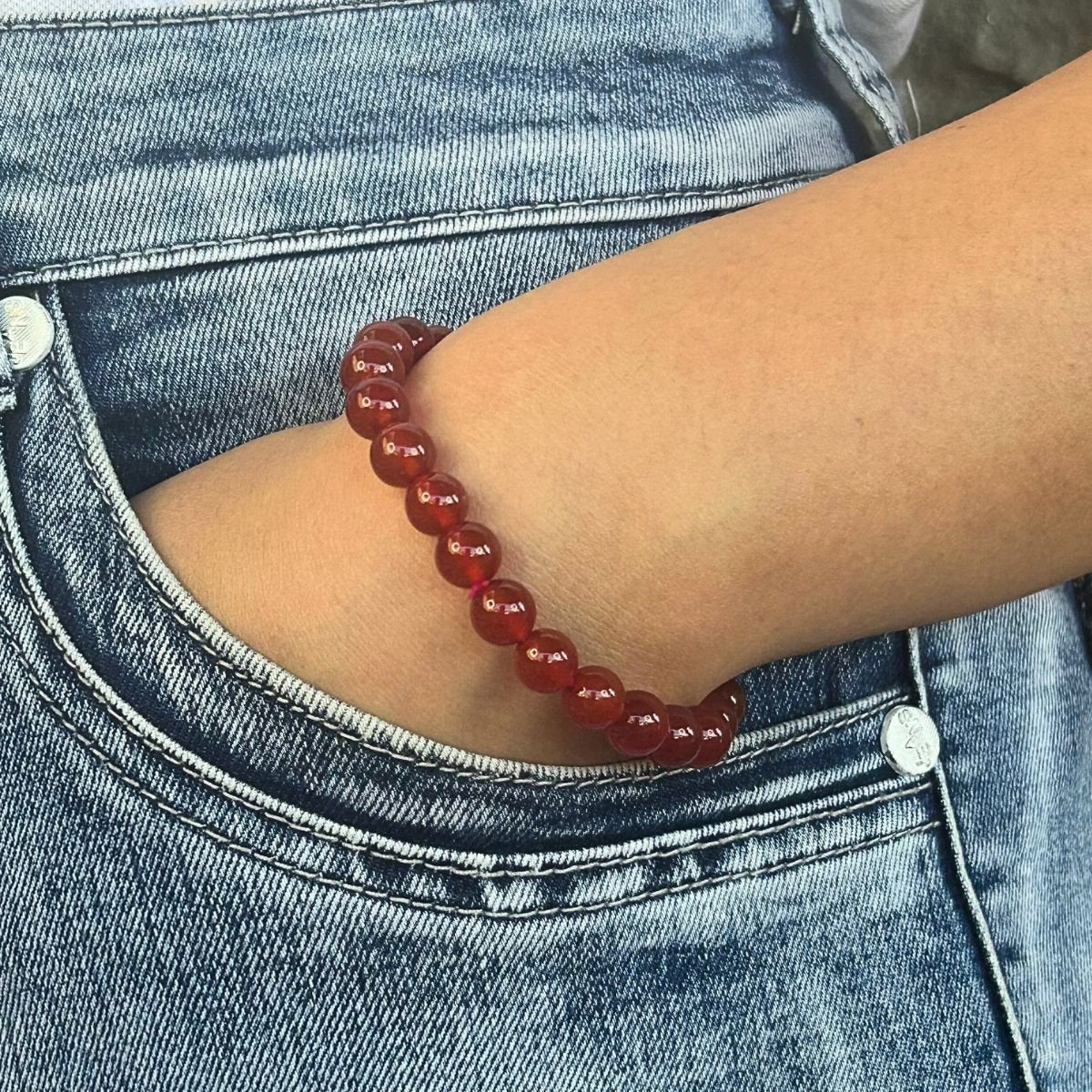 Bracelet 8mm - Agate Rouge