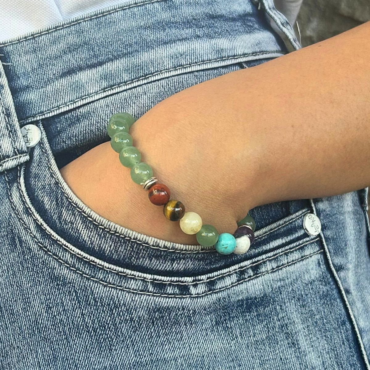 Bracelet 8mm - Aventurine Verte 7 Chakras