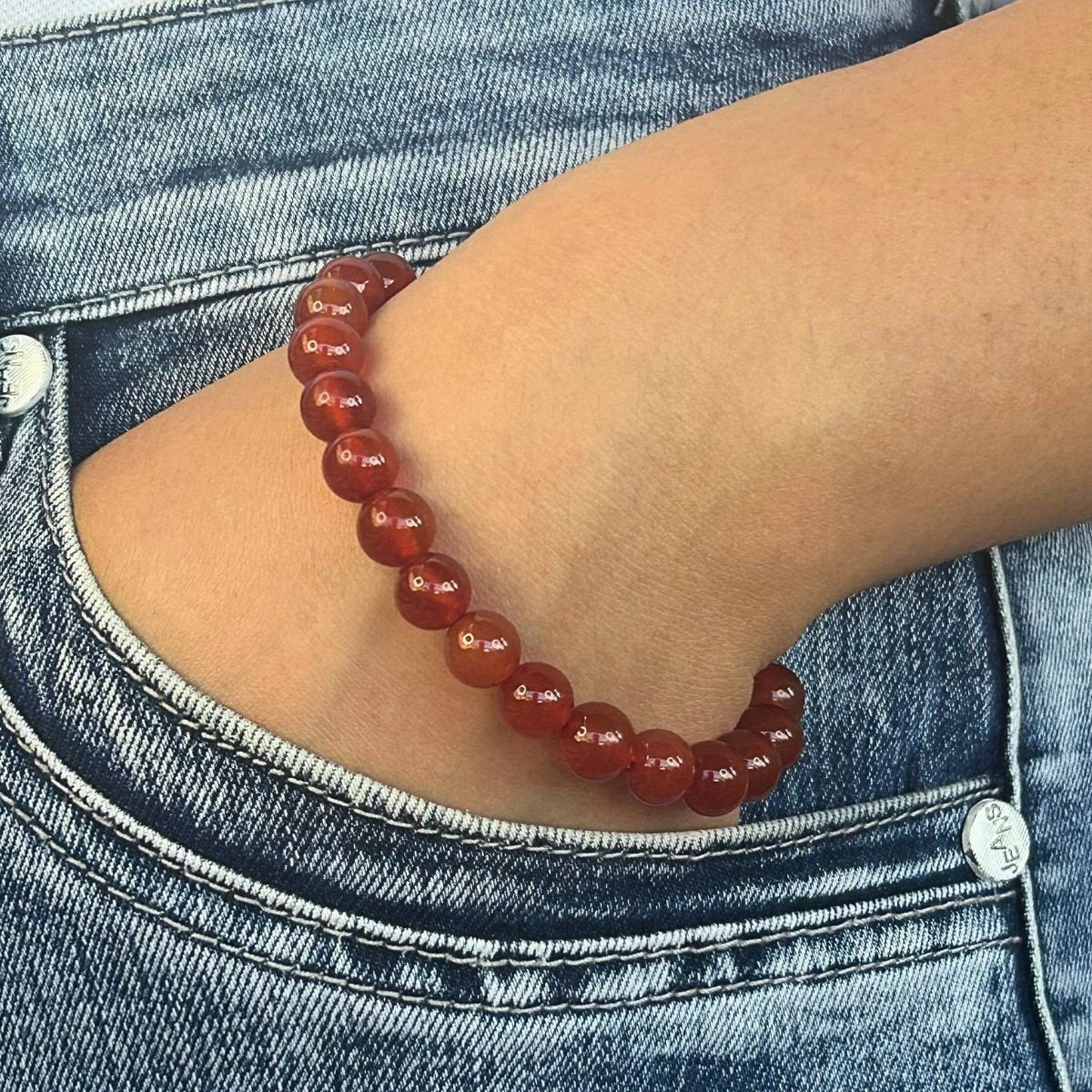 Bracelet 8mm - Cornaline Rouge