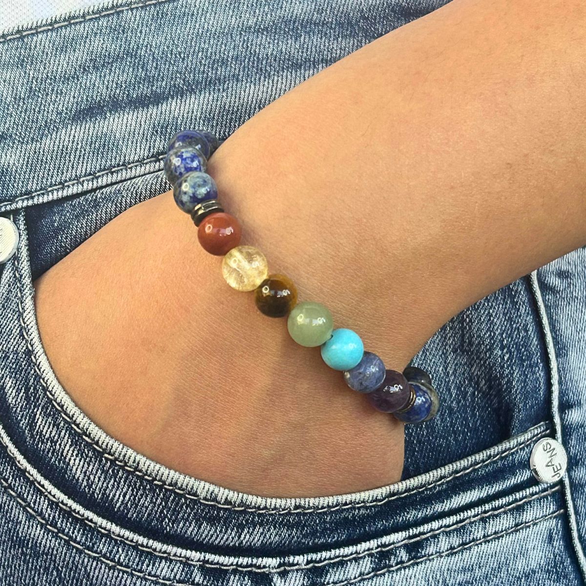 Bracelet 8mm - Lapis-Lazuli 7 Chakras