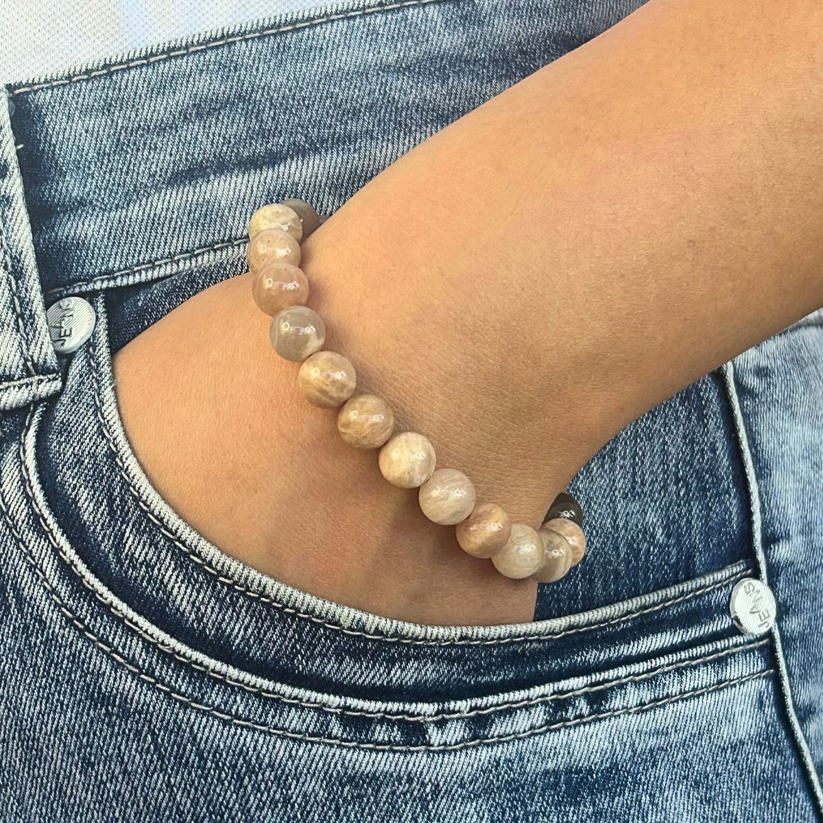 Bracelet 8mm - Pierre de Lune Multicolore