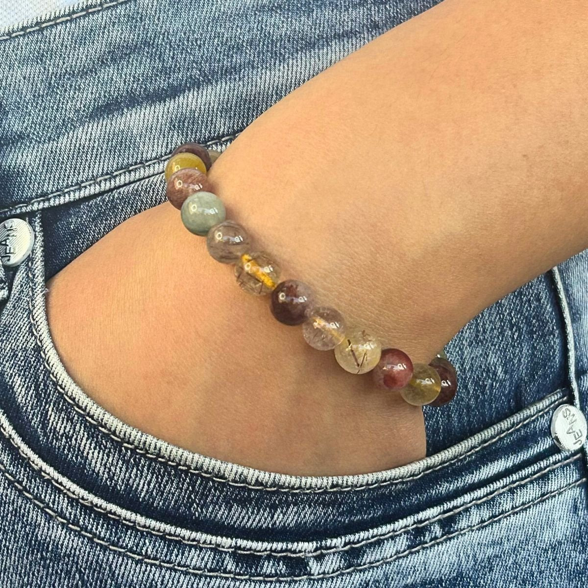 Bracelet 8mm - Quartz Rutile Multicolore