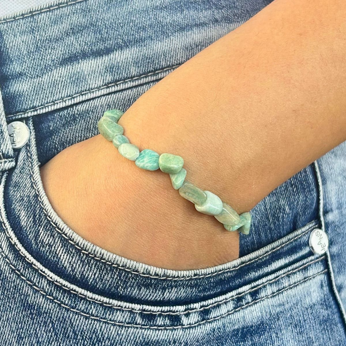 Bracelet Pierres Roulées - Amazonite Pérou