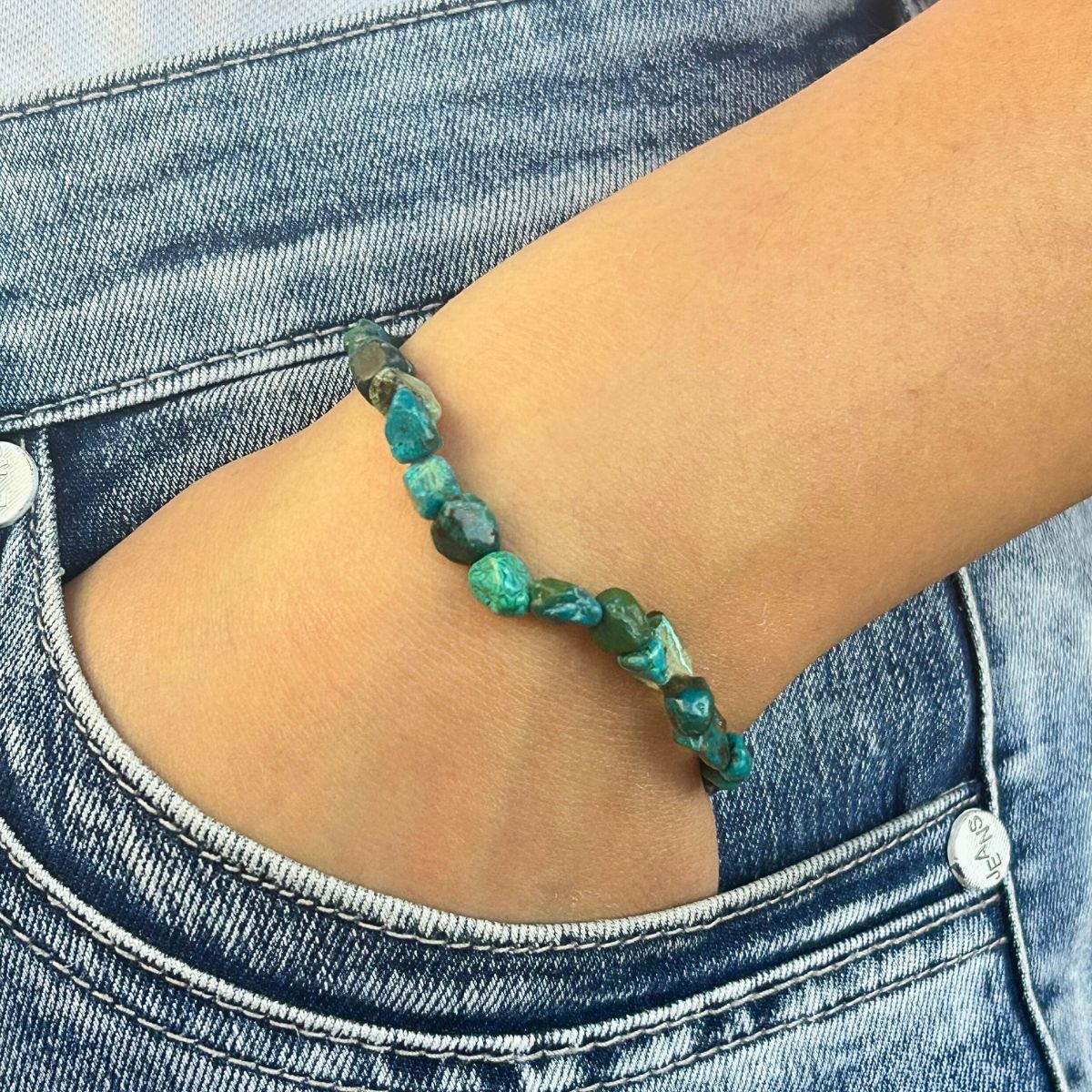 Bracelet Pierres Roulées - Chrysocolle