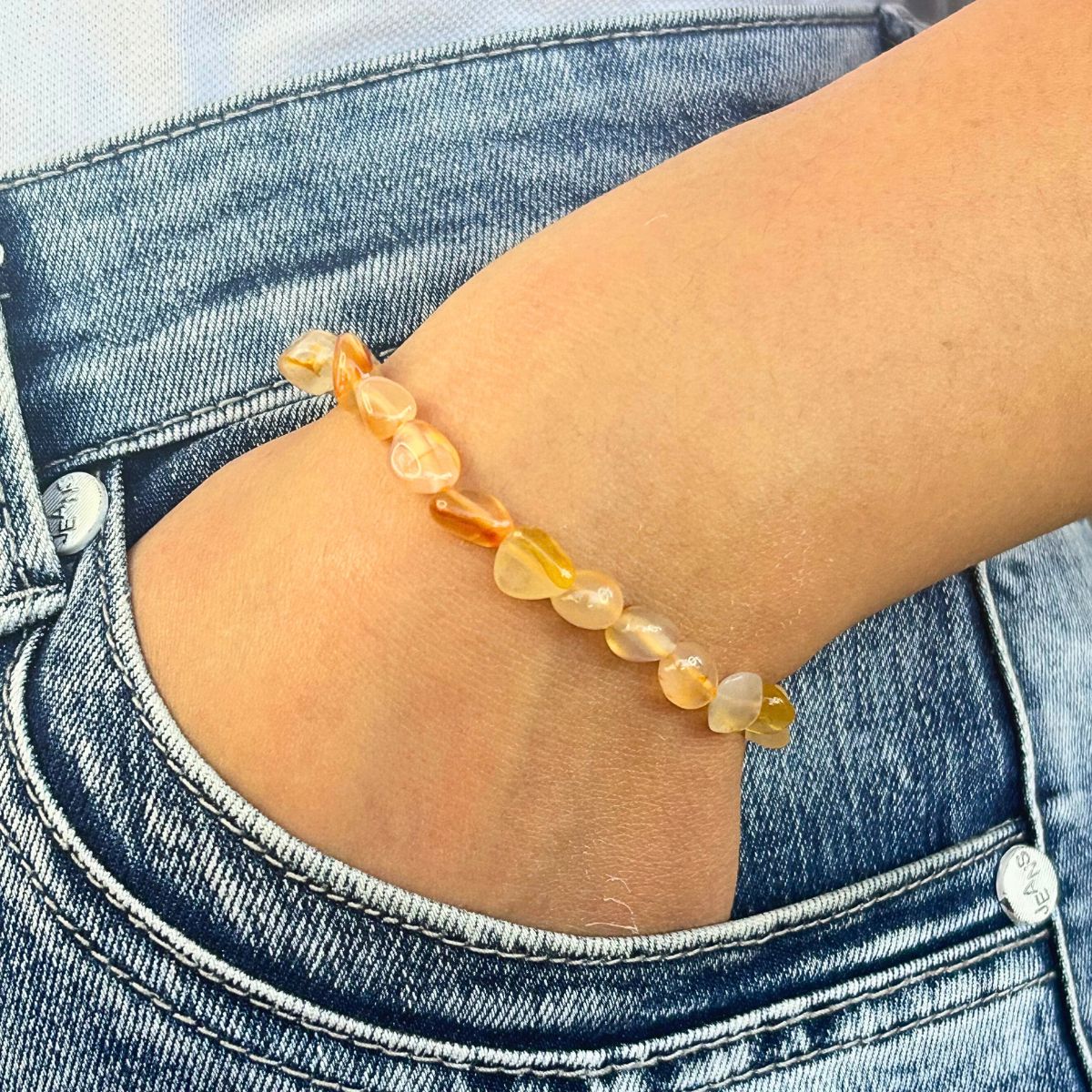 Bracelet Pierres Roulées - Cornaline