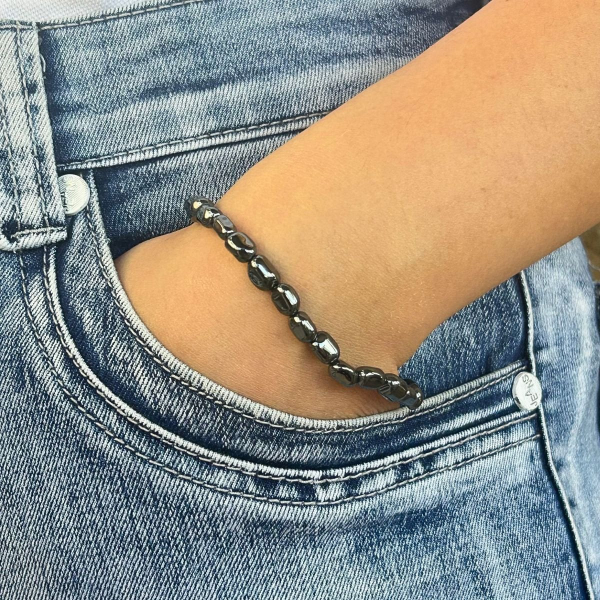 Bracelet Pierres Roulées - Hématite