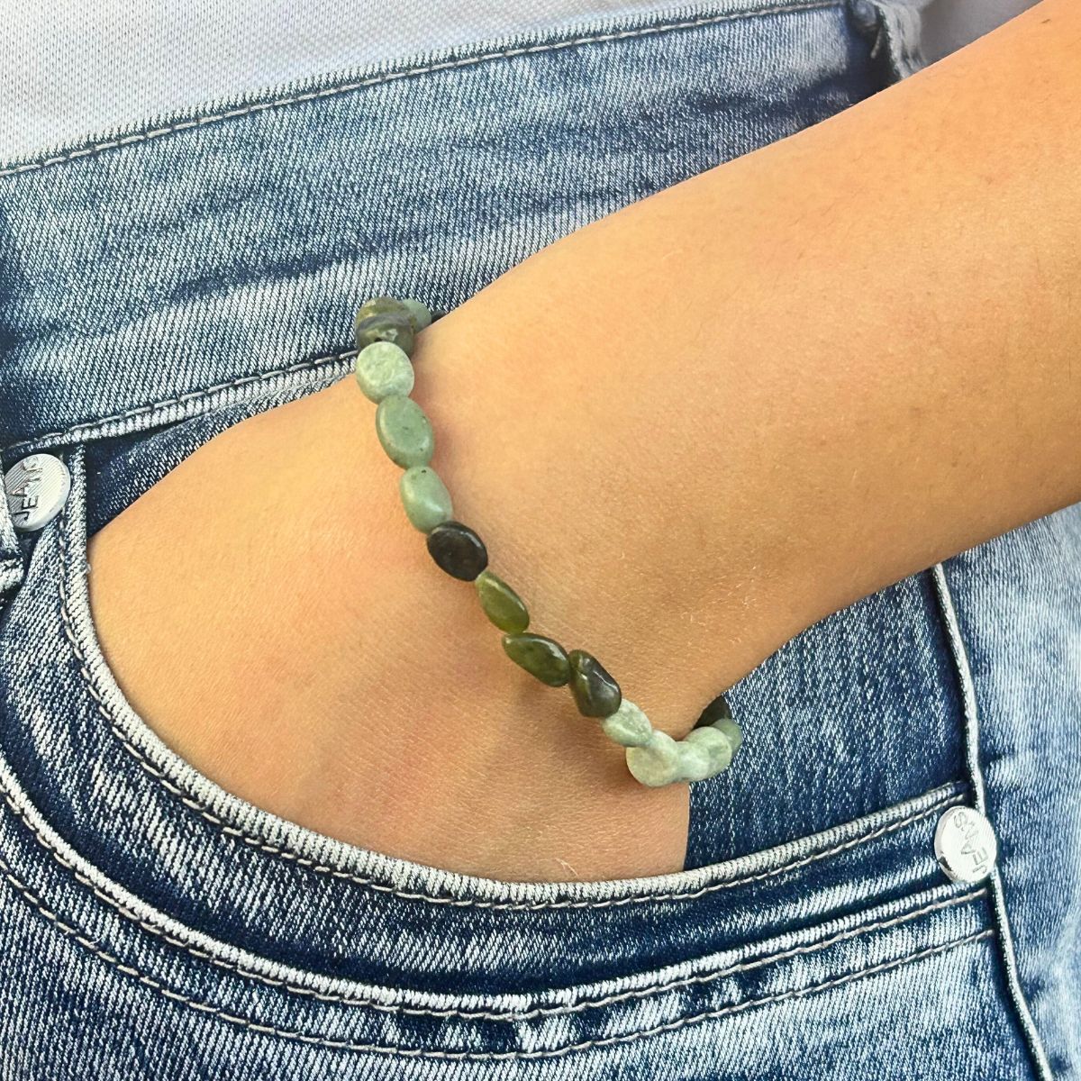 Bracelet Pierres Roulées - Jade Néphrite