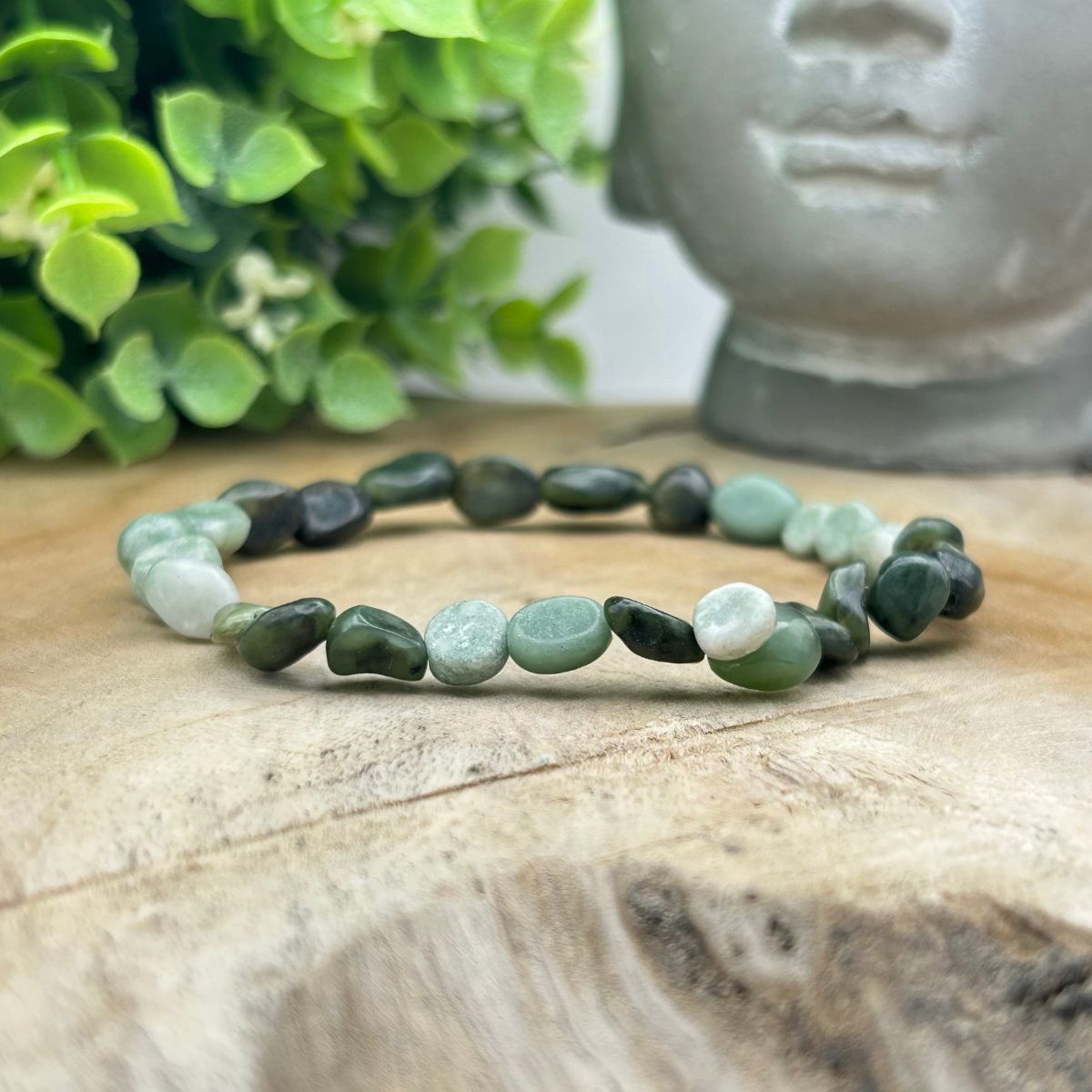 Bracelet Pierres Roulées - Jade Néphrite