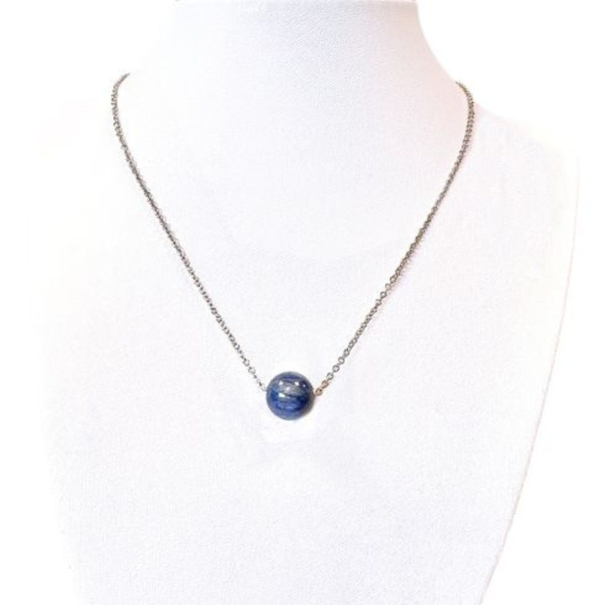 Collier Perle - Cyanite Bleue