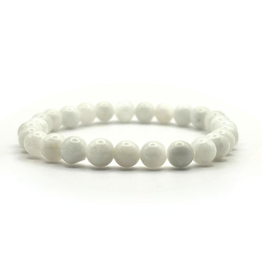 Bracelet 6mm - Pierre de Lune Blanche