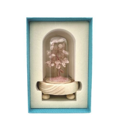 Arbre de vie sous Dôme - Quartz Rose