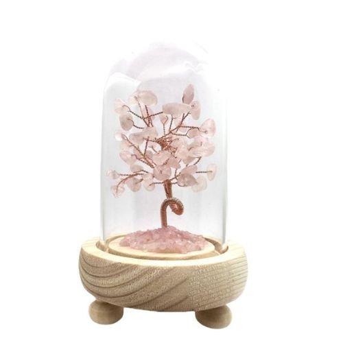 Arbre de vie sous Dôme - Quartz Rose