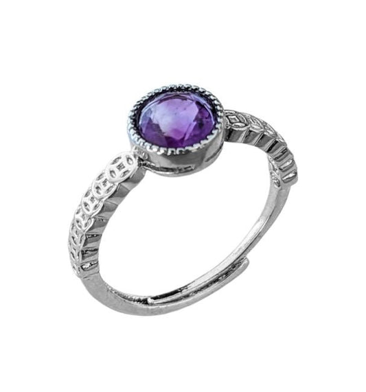 Bague Facettée - Amethyste AA