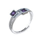 Bague Facettée - Double Amethyste AA