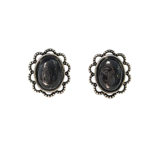 Boucles d'Oreilles Fleur - Hypersthene AA