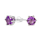 Boucles d'Oreilles Solitaire - Amethyste Facettée AA 5mm