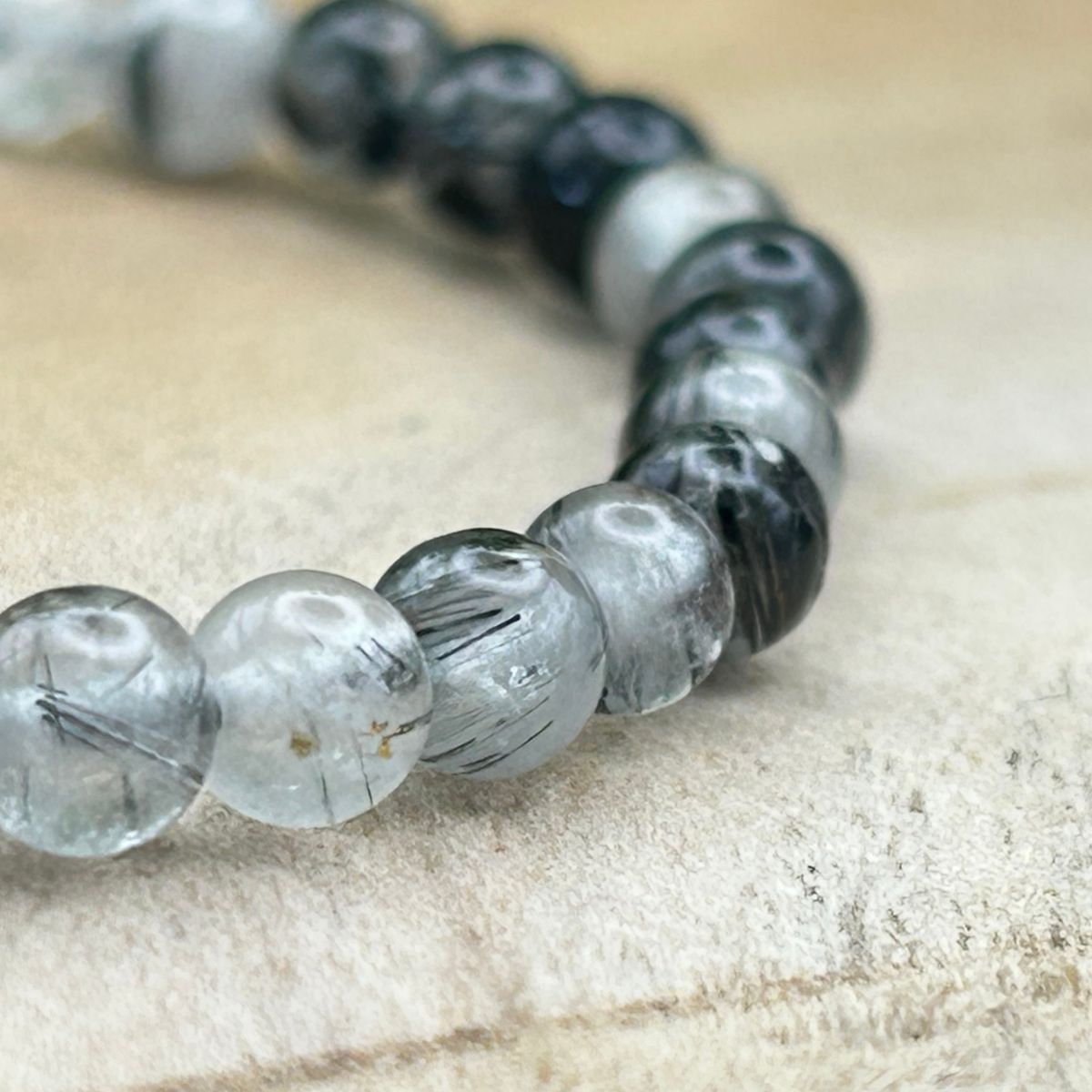 Bracelet 4mm - Cristal de Roche Tourmaline