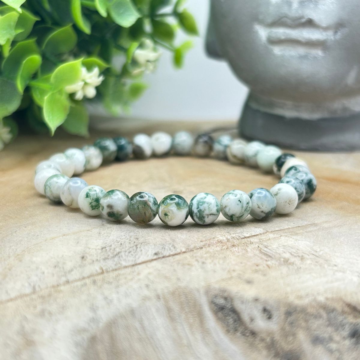Bracelet 6mm - Agate Arbre