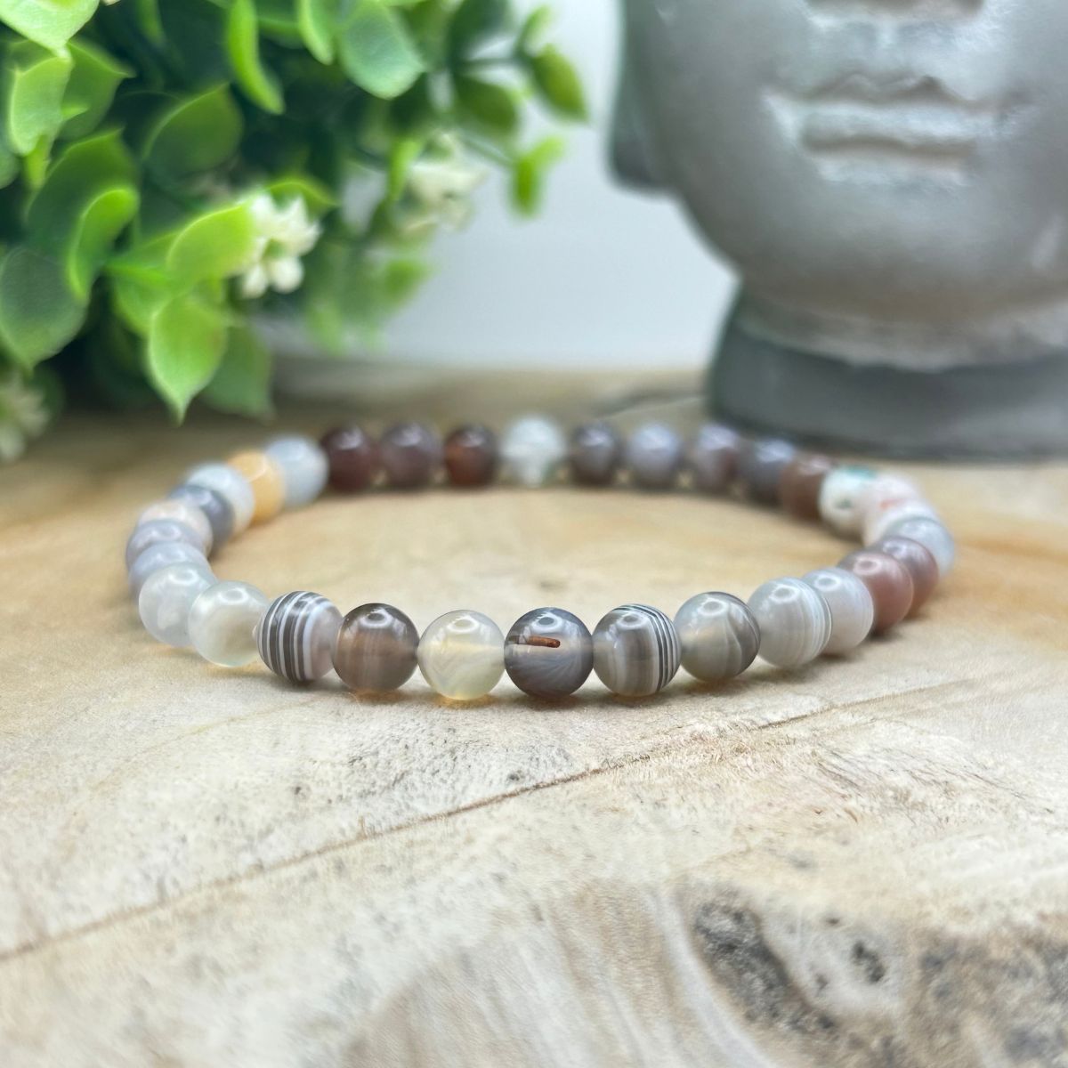 Bracelet 6mm - Agate Botswana AA