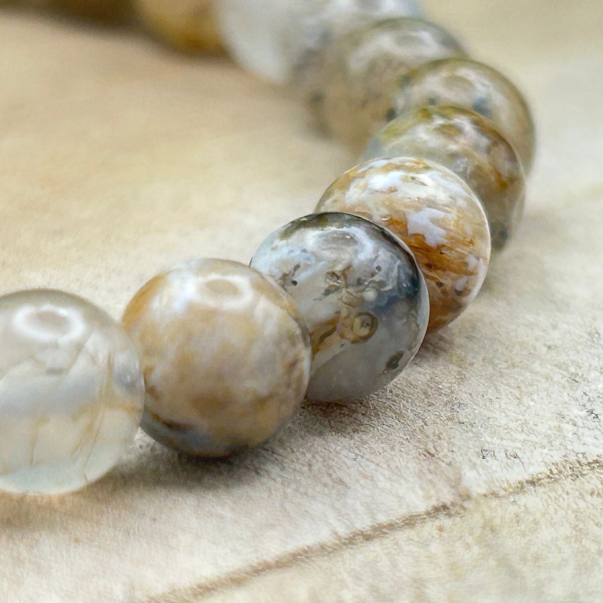 Bracelet 6mm - Agate Plume