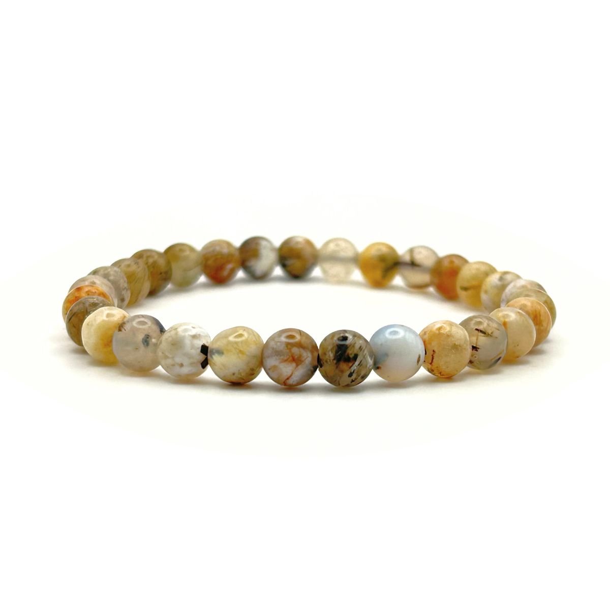 Bracelet 6mm - Agate Plume