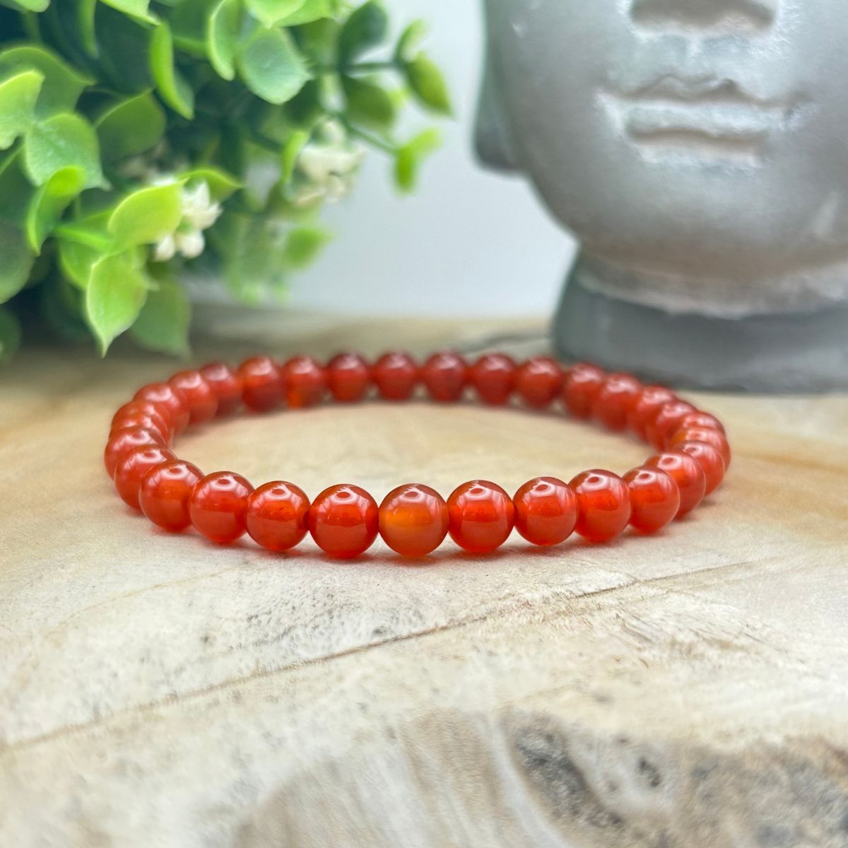 Bracelet 6mm - Agate Rouge