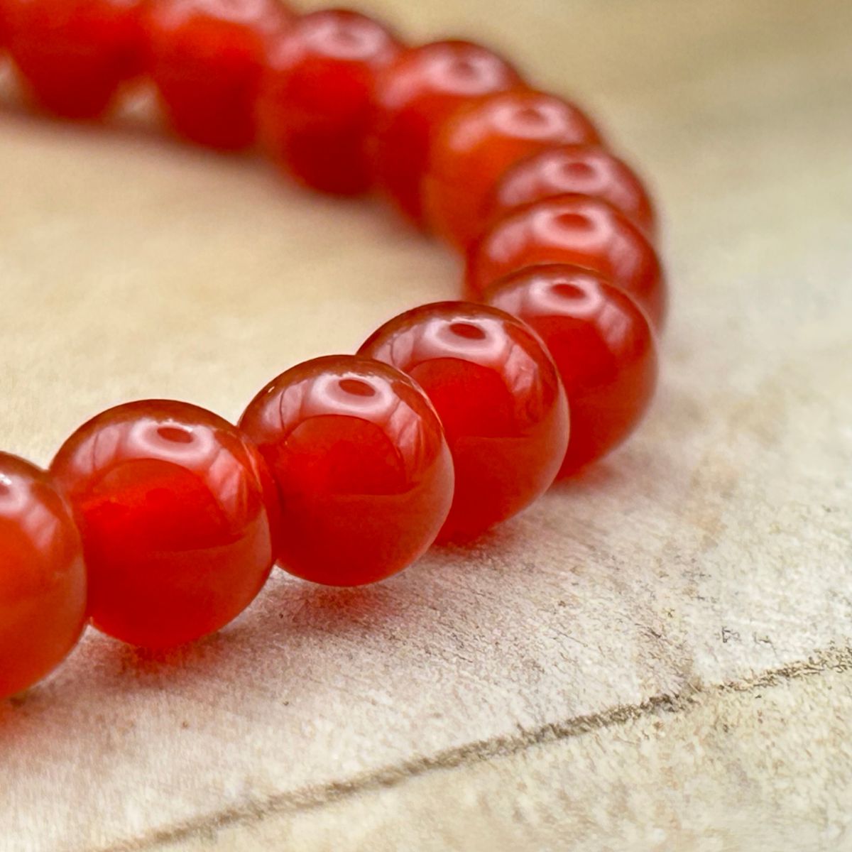 Bracelet 6mm - Agate Rouge