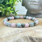 Bracelet 6mm - Aigue-Marine, Quartz rose, Oeil de Faucon