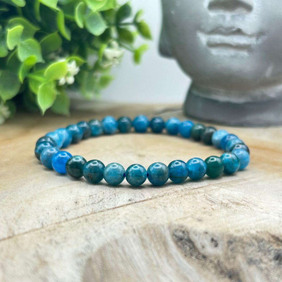 Bracelet 6mm - Apatite Bleue