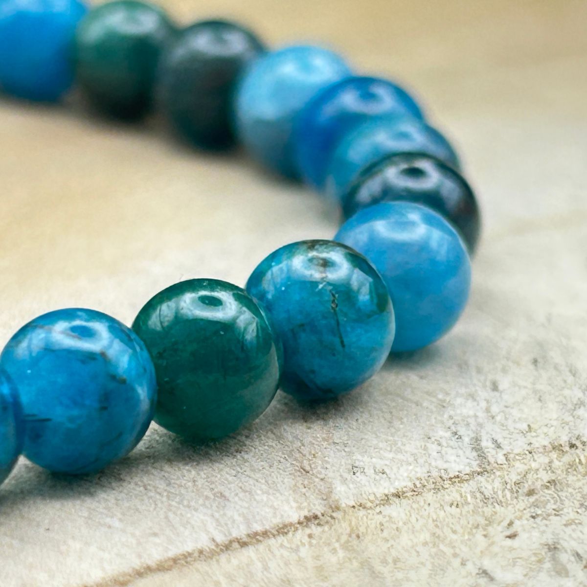 Bracelet 6mm - Apatite Bleue
