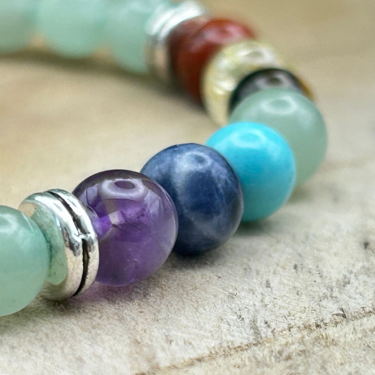 Bracelet 6mm - Aventurine Verte 7 Chakras