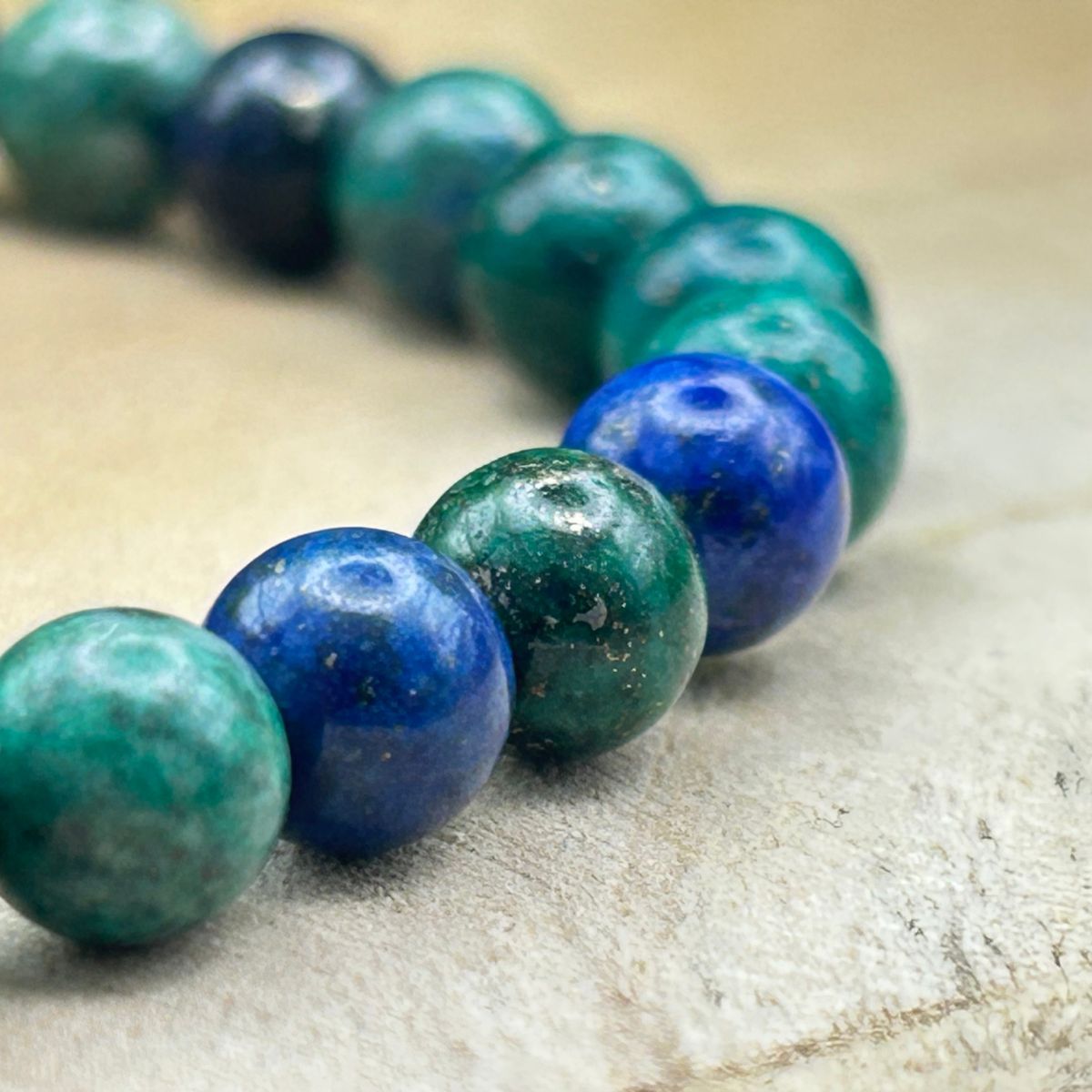 Bracelet 6mm - Azurite & Malachite