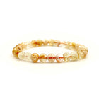 Bracelet en citrine chauffée, perles de 6 mm, sur fond blanc