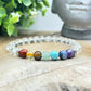 Bracelet 6mm - Cristal de Roche 7 Chakras